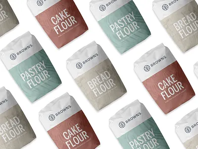 Browns Flour Packaging brand identity branding flour graphic design logo logo design logo designer logos minimal package packagedesign packaging packaging design wheat