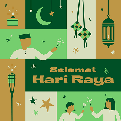 Selamat Hari Raya eid eidmubarak festive illustration illustration design ramadan selamat hari raya