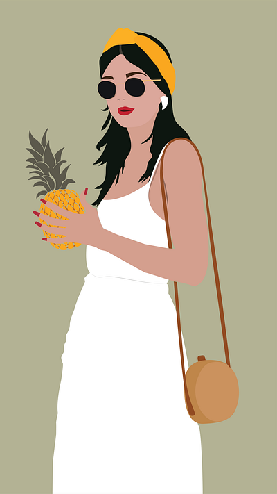 Tropical Fashion Woman by Simply Whyte Design design digital digital art graphic design illustration minimal vector