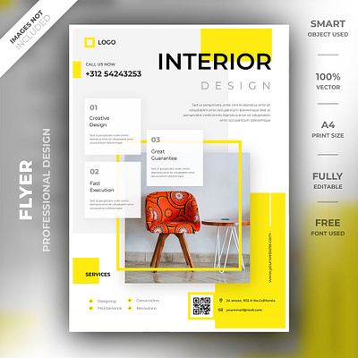 Interior flyer a4 brand creative flyer flyer flyer design flyer psd flyer template high resolution identity interior interior designer interior flyer modern smart object