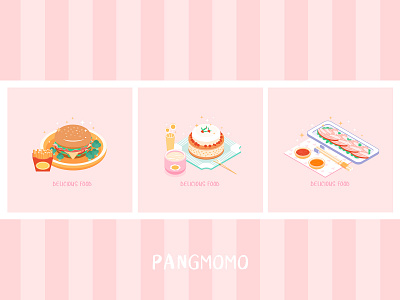 Cheerful food 02 2.5d delicious design flat food illustration