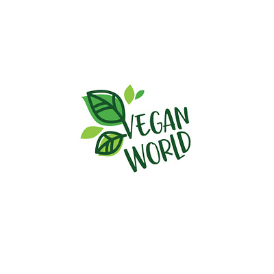 Logo design "Vegan World" branding greenlogo logodesign typography typologo vegan