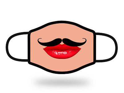 Lovely moustache Face mask :) challenge corona coronavirus covid covid19 face face mask faces graphic design lips mask masked masking masks moustache mouth pink red lips shield