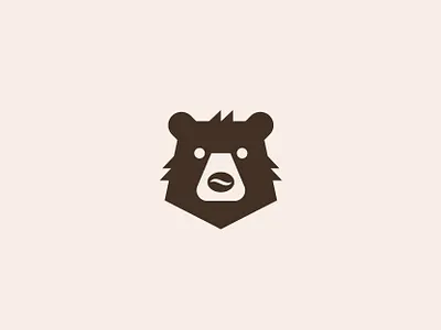 Coffee Bear animal bear coffee food icon logo mark simple symbol