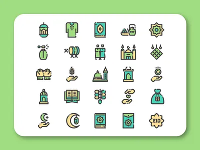 Eid Al Fitr Icon Set arab culture design eid eidmubarak icon iconpack iconset islamic islamicart ramadan