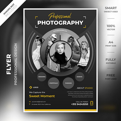 Photography flyer template a4 brand creative flyer flyer flyer design flyer psd flyer template high resolution identity modern photography photography flyer smart object