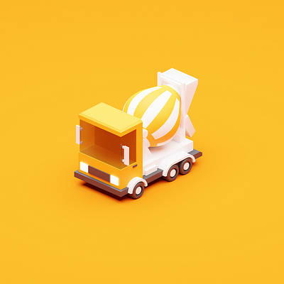 yellow cement truck 3d 3danimation 3dmodeling 3dtruck blender2.8 blender3d cartoontruck truck yellow yellowtruck