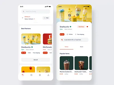Coody Food iOS UI Kit I after effects animation delivery app design food app mobile motion motion design ui ui8 ux