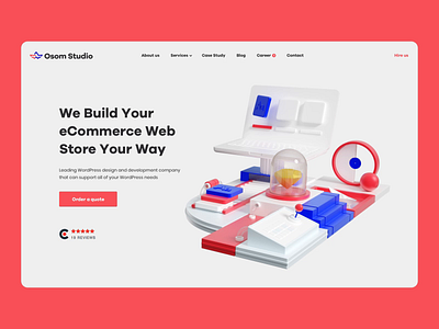 Osom Studio — Homepage and 3D Animation 3d animation blender3d cgi design homepage illustration landing motion portfolio typography ui ux web webdesign website