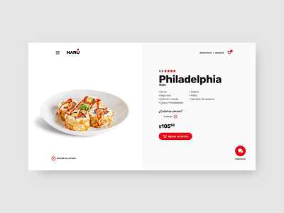 Sushi e-commerce detail page adobexd design desktop rounded simple sushi ui ux
