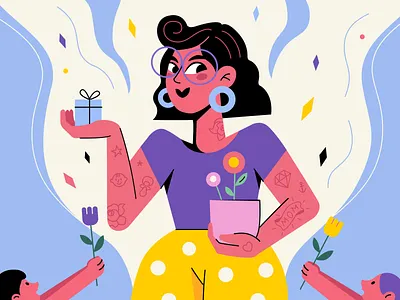 Happy Mother's Day! <3 art celebration character children design family gifts illustration kids maternal bonds mom mother motherhood parenthood parents presents wishes