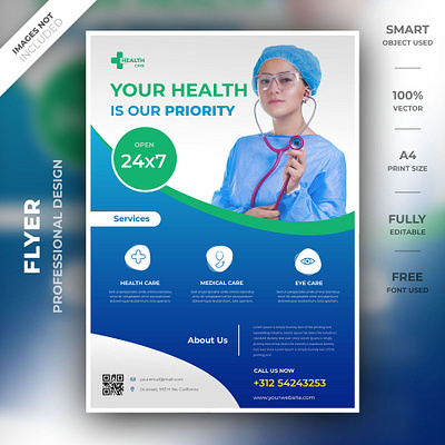 Medical flyer a4 brand creative flyer doctor flyer flyer design flyer psd flyer template high resolution hospital identity medical medical flyer modern smart object