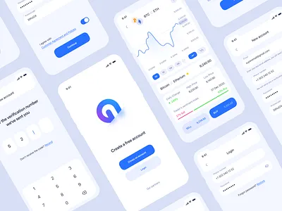 Cryptocurrency iOS app | Registration app application bitcoin bitcoins blockchain clean crypto cryptocurrency design ethereum interface ios login mobile registration sign in signup trading ui ux