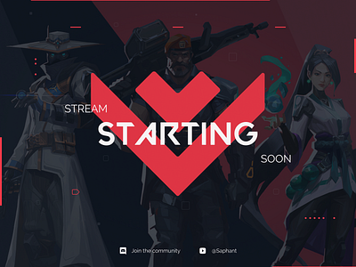 A "Stream Starting Soon™" -Screen figma figma design games overlay overlays stream stream overlay streamer streaming twitch twitch.tv valorant