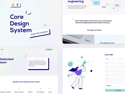 Corporate website Design Template corporate design dashbaord design system figma icon illustration it company shots sketch template typography ui ui kit ux web web design webdesign website design