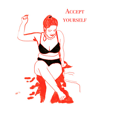 Accept yourself acceptance body positivity bold graphic design illustration illustration art illustrator minimalist poster a day poster art poster design