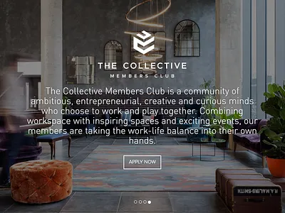 Co-working / Co-living / members club website design coliving coworking logo membership website concept website design