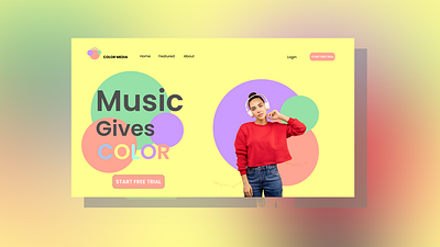 Color Media color palette music music streaming website pastel color playlist solid color ui ux uidesign webdesign