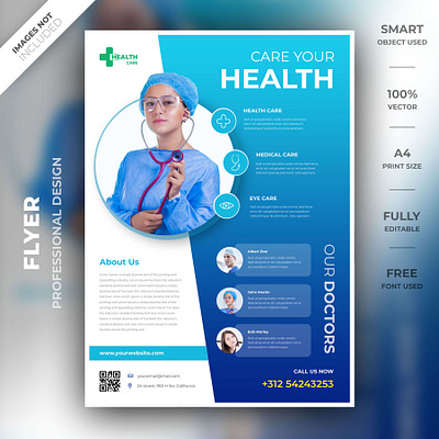 Hospital Flyer a4 brand creative flyer doctor flyer flyer design flyer psd flyer template high resolution hospital identity medical medical flyer modern smart object