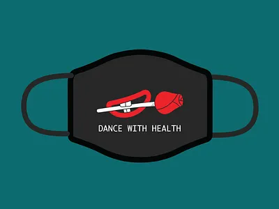 Dance with Health 2color awesomemerch flat design flower illustration illustrator rose vector