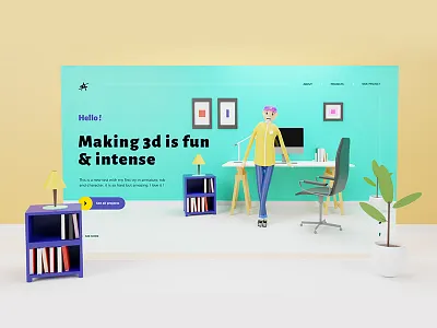 Webdesign illustration character 3d blender blue charater design clean design flat icon illustration interface onepage render scene ui ui design ux webdesign webdesigner webdesigning webdesigns