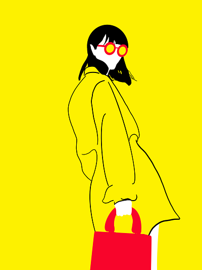 Red digital art digital illustration fashion fashion illustration girl illustration red yellow