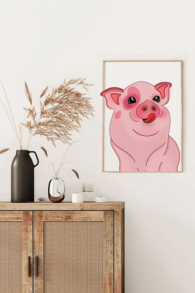 illustration Pig certificate design designer graphic illustration logo minipig paint photoshop pig pink png poster vector web website white