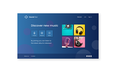 Sound Star Music App branding design gradient interface minimal music music app ui user friendly ux web website