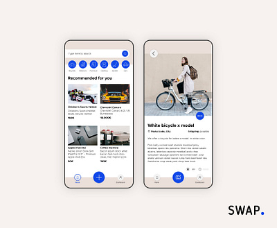 'Swap' - classifieds app app branding design minimal ui