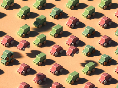 Doot Doot 🚗 3danimation 3dloop aftereffects bounce car cinema4d isometric loop paint redshift toy traffic truck wheels wooden