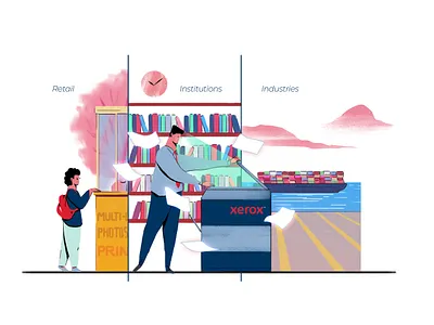 Illustrations for Samko branding digitalart illustration landingpage slider ui xerox