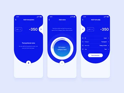 Budget app. Transaction pages 2020 app bill budget concept design money payment transaction ui ux