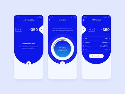 Budget app. Transaction pages 2020 app bill budget concept design money payment transaction ui ux