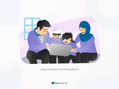 Happy eid mubarak eid eid mubarak family illustration mulsim people