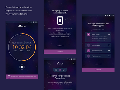 Dreamlab app app design concept design ui user interface