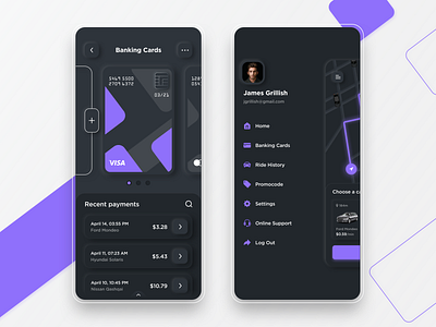 CarSharing App – Cards & Main app car cards carsharing dark design interface ios mobile neumorphic payment rent skeuomorphic ui ux