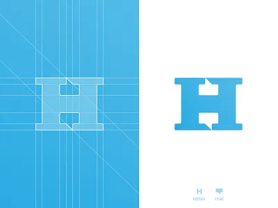 H chat boxes, letter mark negative space logo symbol icon 36daysoftype a b c d e f g h i j k l m app icon brand identity branding chat box clever for sale for sale unused buy grid layout h icon letter mark logo design logomark monogram n o p q r s t u v w x y z negative space smart mark symbol