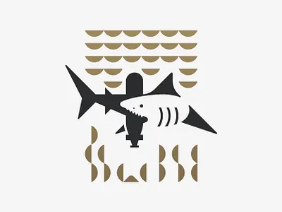 Shark animal clean creative drawing emblem geometric ghitea design logo logo designer logo inspiration mark negative space seaweed shark sign submarine symbol vector water waves