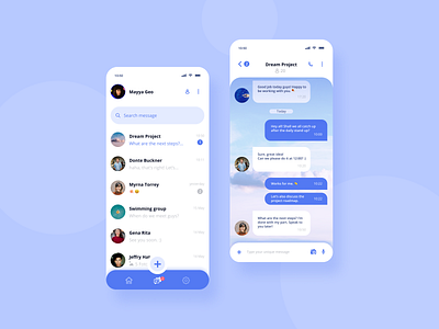 Direct Messaging App app chat communication dailyui directmessaging inbox message messages mobile ui uiux visual design