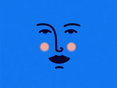 Lovely face avatar branding character cute design eyes face flat girl head logo love minimal outline profile simple smiley texture woman