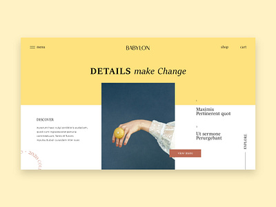 BABYLON adobexd babylon clean color creative design elegant identity jewelry landingpage minimal soft typography ui uiux ux webdesign