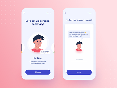 Onboarding flow CallHero application ai app application assistance call calls design digital mobile onboarding personal assistant secretary setup ui ux