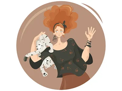 Girl with the tiger character character design cub flat design flatstyle girl illustration tiger vector vector art woman