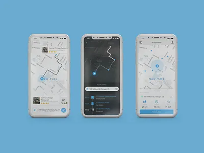 Map app blue dailyui design direction illustration map ui ux