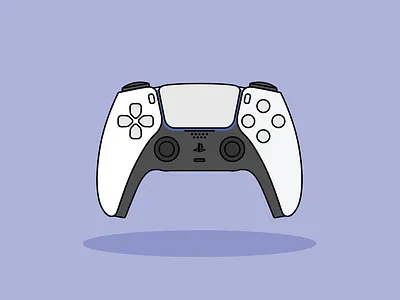 DualSense design dualsense flat illustration illustrator joystick minimal play ps5 sony station vector