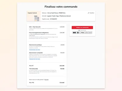 Checkout Page - Captain Contrat ⚖️ captain contrat card checkout checkout form checkout page checkout process credit card credit card checkout creditcard desktop interface legal legaltech mobile payment payment form payment method payment page payments product design