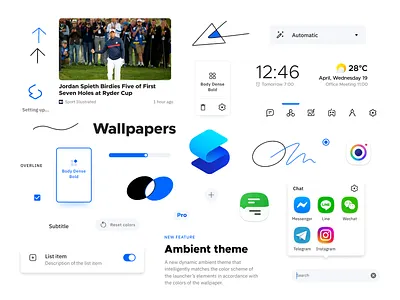 Smart Launcher Moodboard atoms components design icons identity mood moodboard system