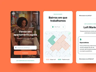 Loft | Seller onboarding page app branding brazil open door orange oranges real estate realestate