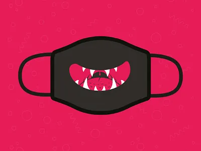 Monster Mask clean creature illustraion illustration mask masks monster mouth red sharp teeth vector vector artwork viral virus