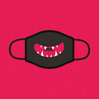 Monster Mask clean creature illustraion illustration mask masks monster mouth red sharp teeth vector vector artwork viral virus